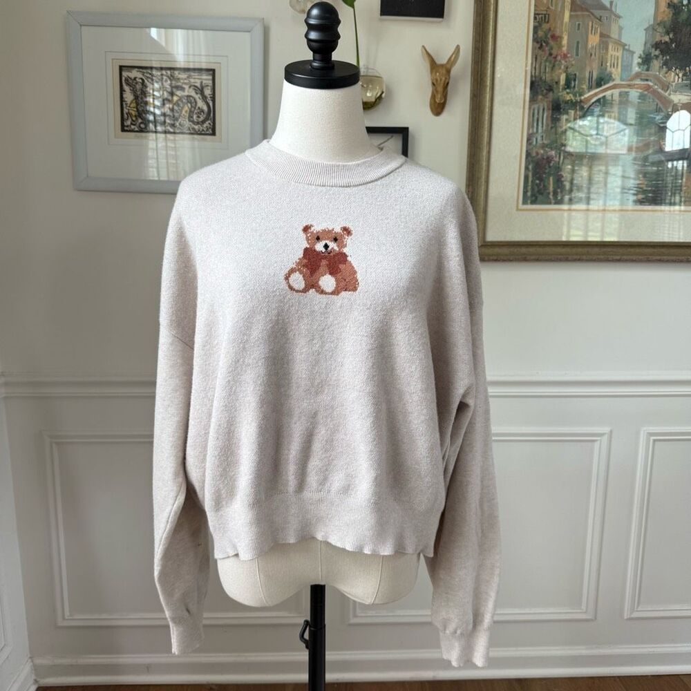 Stella Tweed Beige Teddy Bear Sweater XL